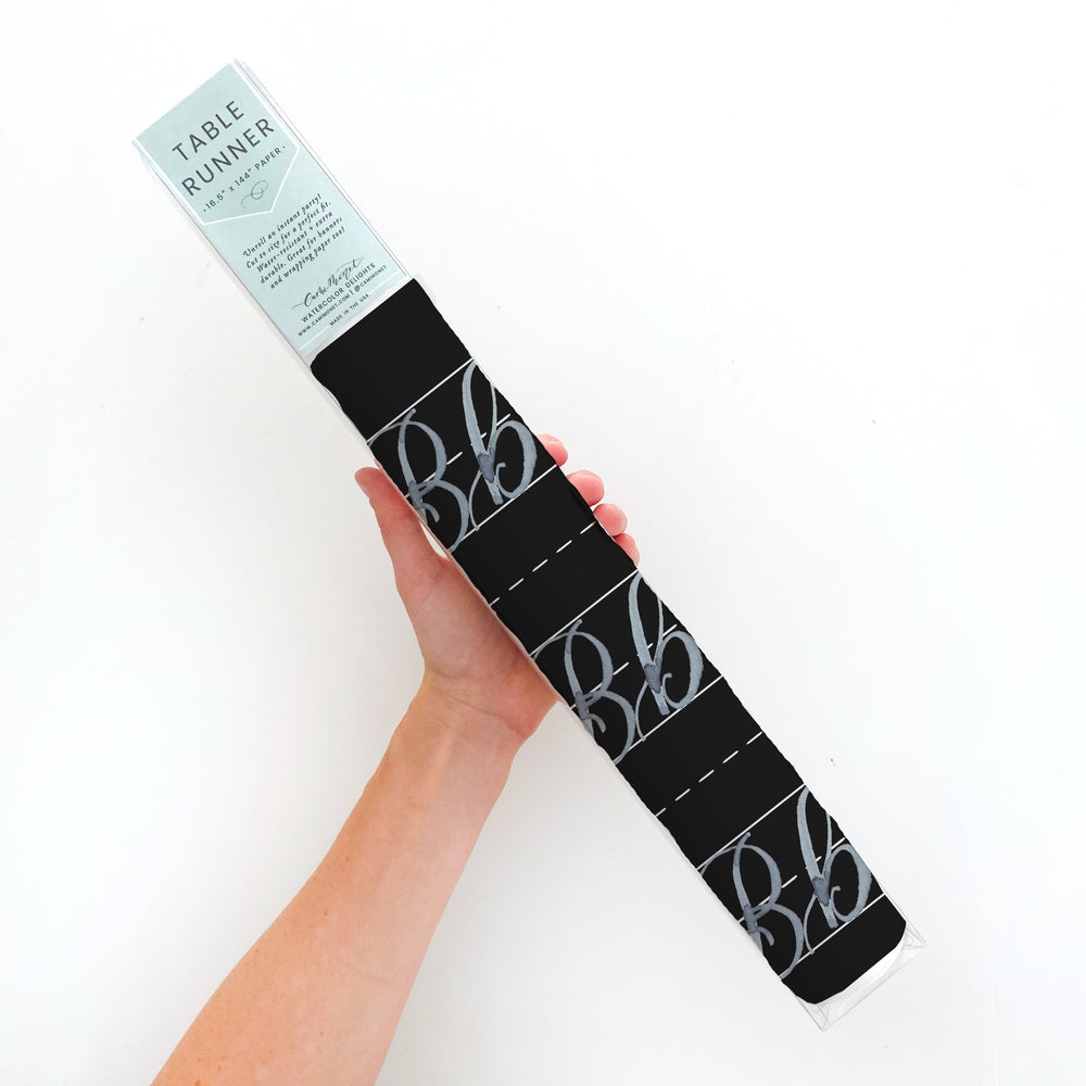 Chalkboard Alphabet Table Runner Cami Monet Table Runners Chalkboard Alphabet Table Runner Bonjour Fete - Party Supplies