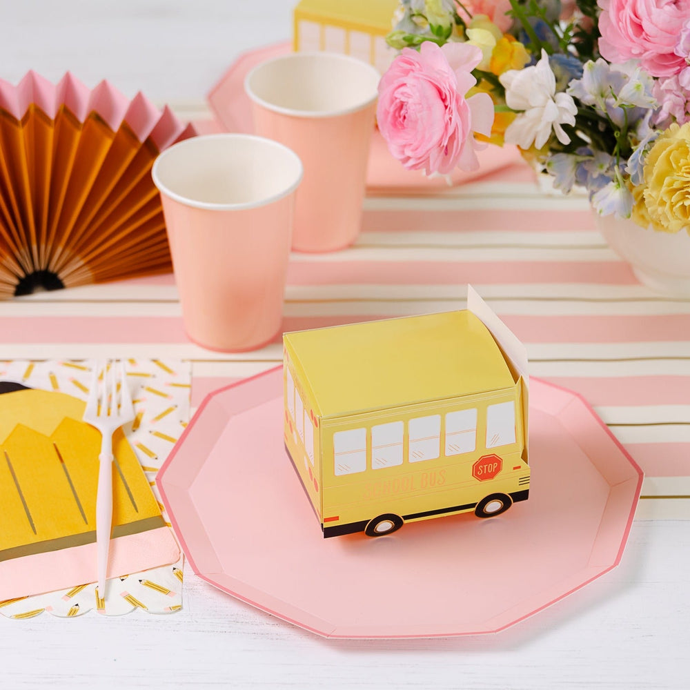SCHOOL BUS TREAT BOXES My Mind’s Eye Back to School Bonjour Fete - Party Supplies