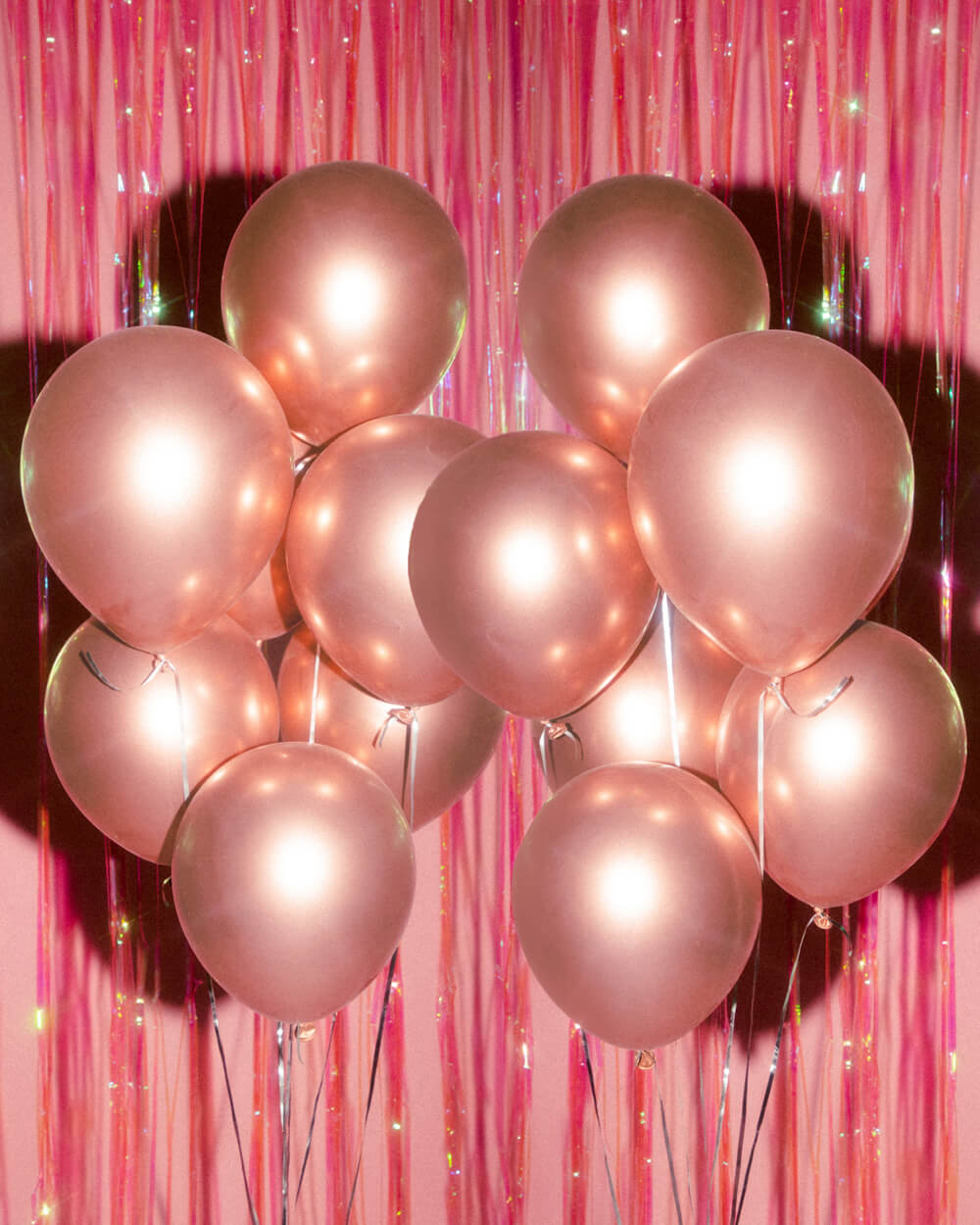 Rose gold chrome latex balloons
