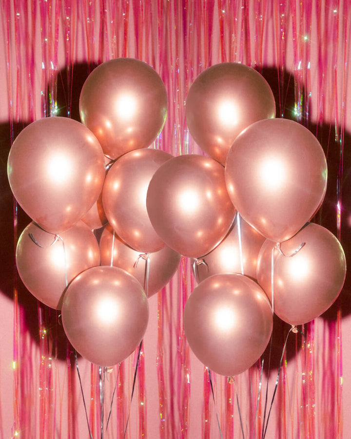 Rose gold chrome latex balloons