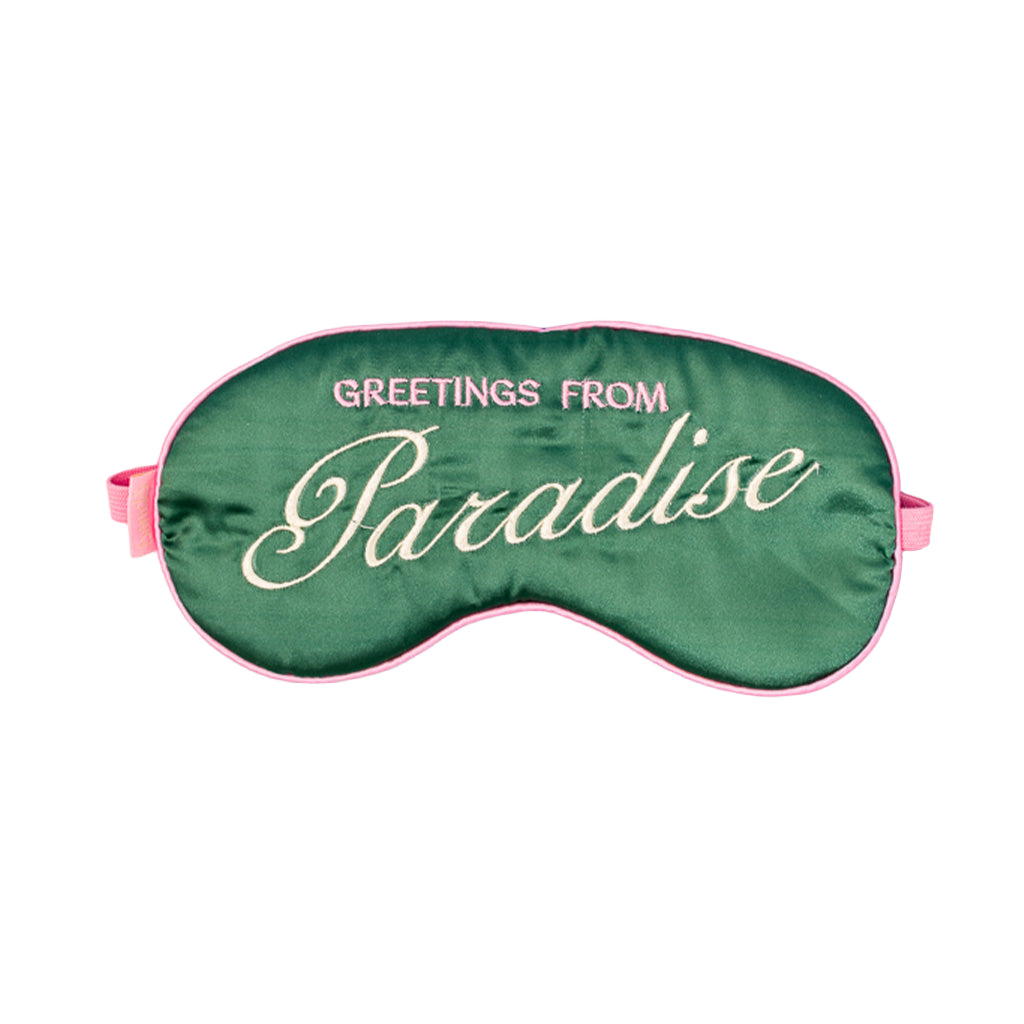 Getaway Eye Mask - Greetings From Paradise ban.do sleep mask Getaway Eye Mask - Greetings From Paradise Bonjour Fete - Party Supplies