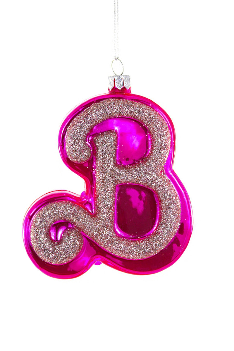 BARBIE "B" GLASS ORNAMENT BY CODY FOSTER Cody Foster Co. Bonjour Fete - Party Supplies