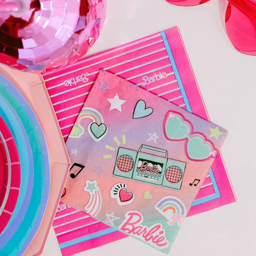 PINK BARBIE LUNCH NAPKINS Amscan Bonjour Fete - Party Supplies
