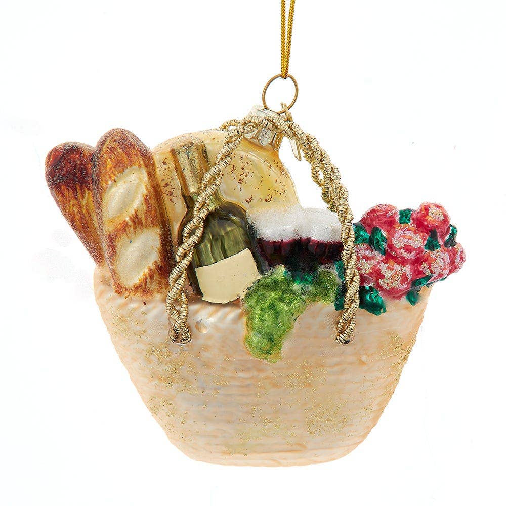 Picnic Basket Glass Ornament