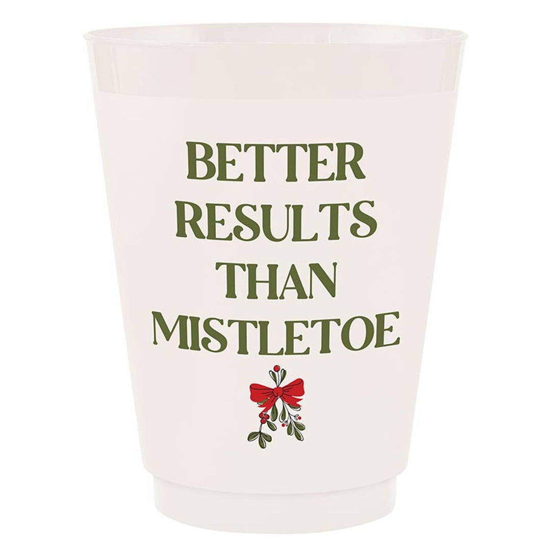 BETTER RESULTS THAN MISTLETOE FROSTED PARTY CUPS Slant Collections by Creative Brands Cups BETTER RESULTS THAN MISTLETOE FROSTED PARTY CUPS Bonjour Fete - Party Supplies