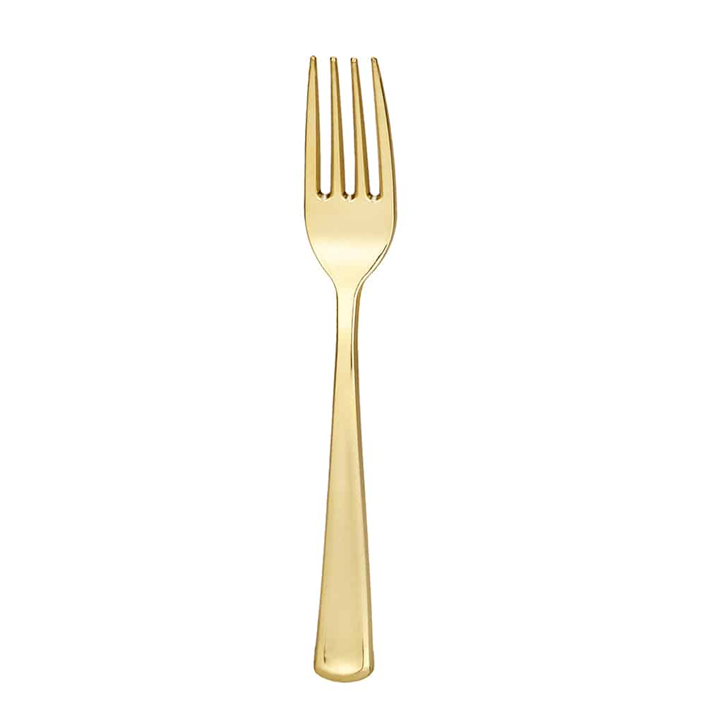 Polished Gold Forks Bag – Elegant Disposable Cutlery: 24 EcoQuality Polished Gold Forks Bag – Elegant Disposable Cutlery: 24 Bonjour Fete - Party Supplies
