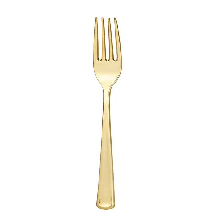 Polished Gold Forks Bag – Elegant Disposable Cutlery: 24 EcoQuality Polished Gold Forks Bag – Elegant Disposable Cutlery: 24 Bonjour Fete - Party Supplies