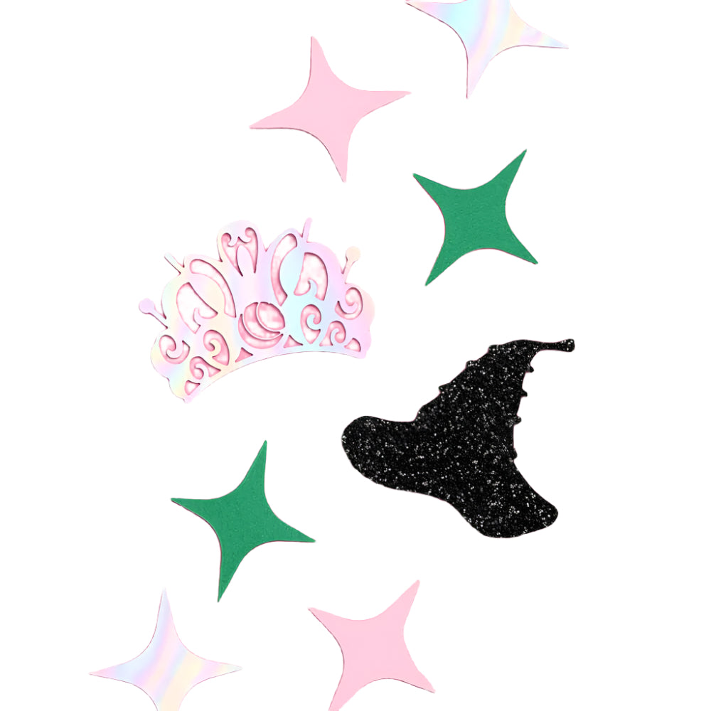 Pink Goes Good w. Green Confetti - 200 pc confetti xo, Fetti Pink Goes Good w. Green Confetti - 200 pc confetti Bonjour Fete - Party Supplies