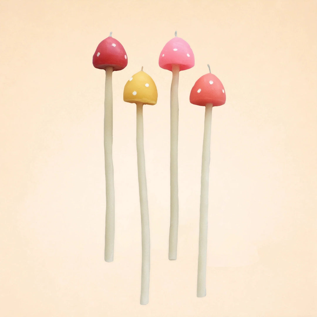 Beeswax Mushroom Candle Set of 4
