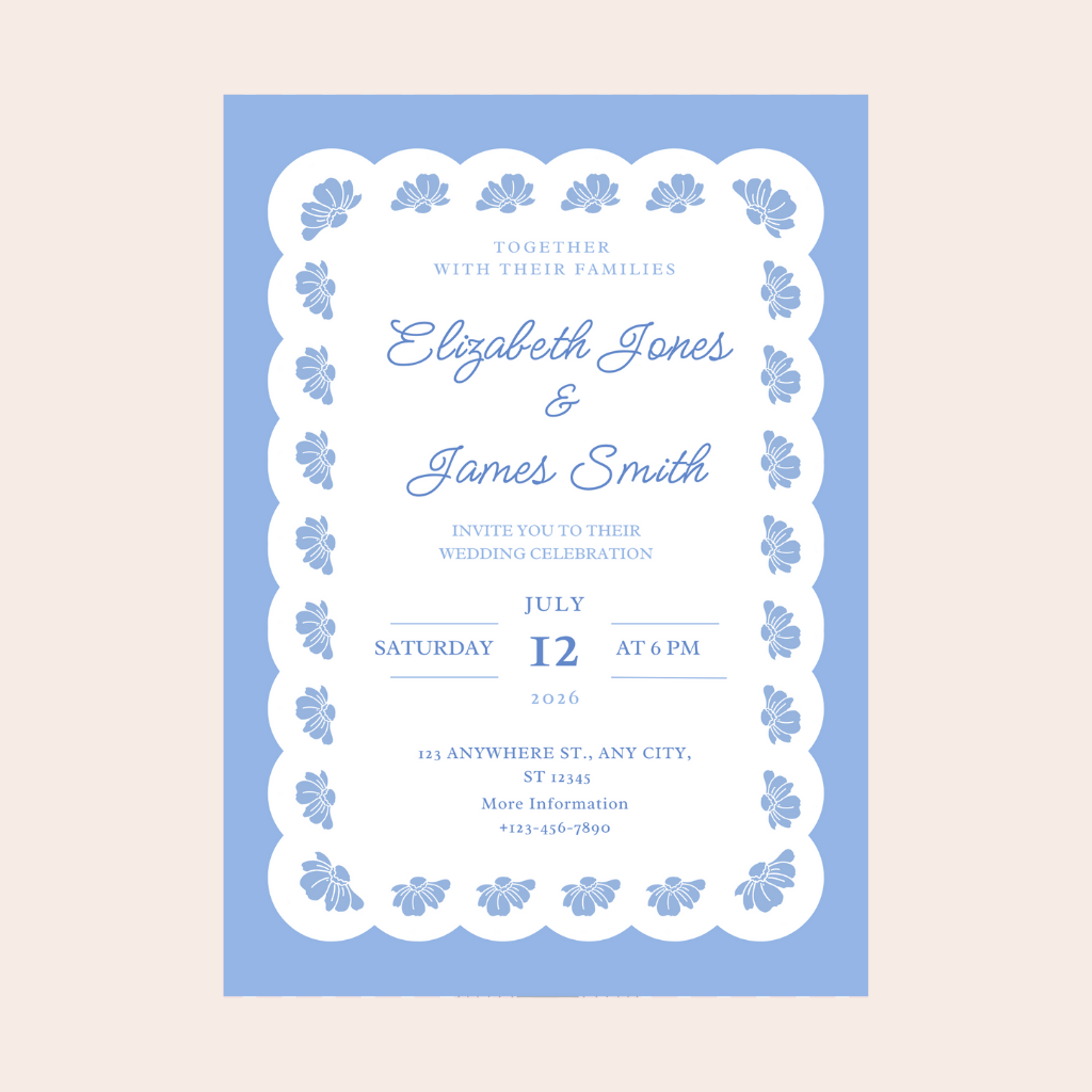 BELLE BLUE LACY FLORAL DIGITAL PARTY INVITATION DOWNLOAD Bonjour Fête BELLE BLUE LACY FLORAL DIGITAL PARTY INVITATION DOWNLOAD Bonjour Fete - Party Supplies