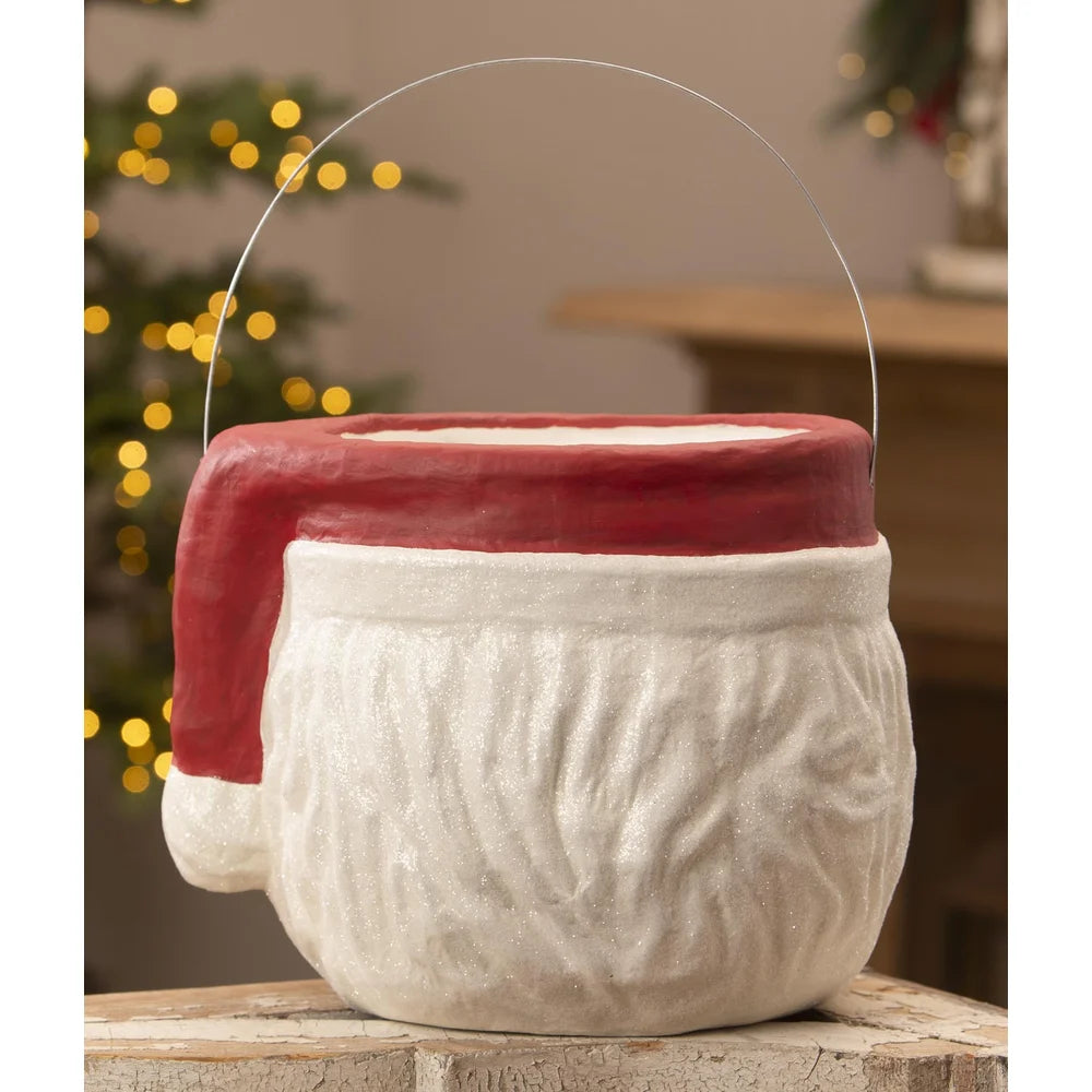 Bethany Lowe Retro Winking Santa Bucket Bonjour Fete Party Supplies Christmas Holiday Party Supplies