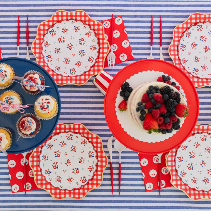 Gingham Floral Patriotic Party with Betty Crocker- Bonjour Fete Party Supplies