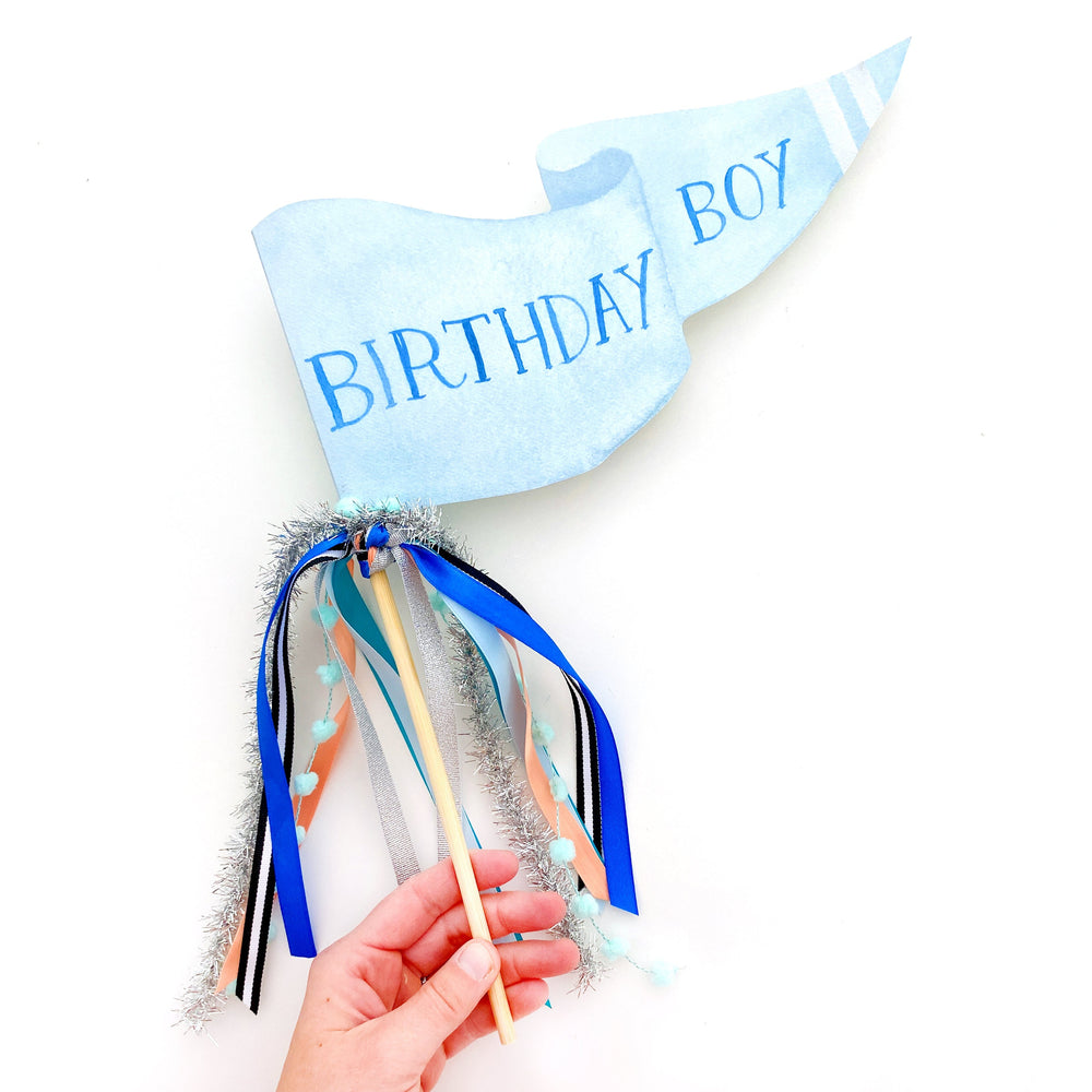 Birthday Boy Party Pennant Cami Monet Party Pennants Birthday Boy Party Pennant Bonjour Fete - Party Supplies