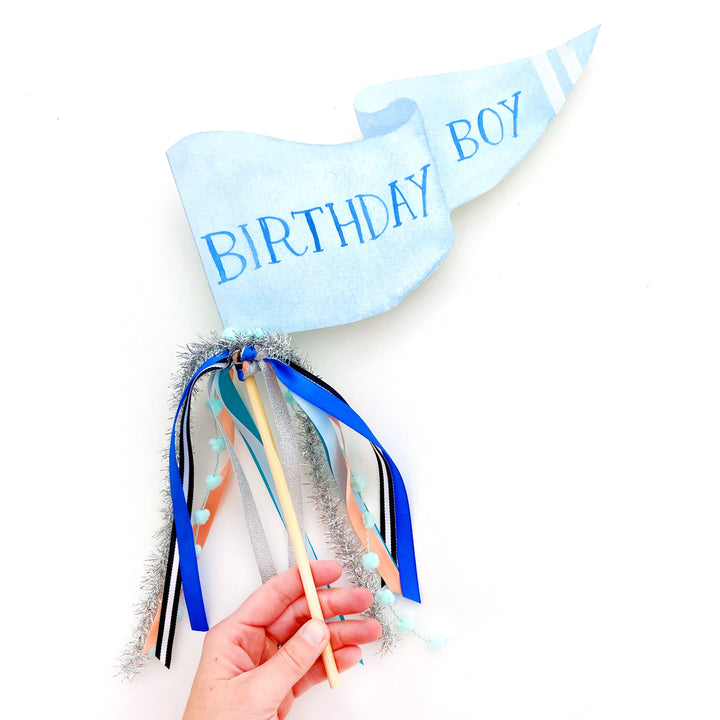 Birthday Boy Party Pennant Cami Monet Party Pennants Birthday Boy Party Pennant Bonjour Fete - Party Supplies