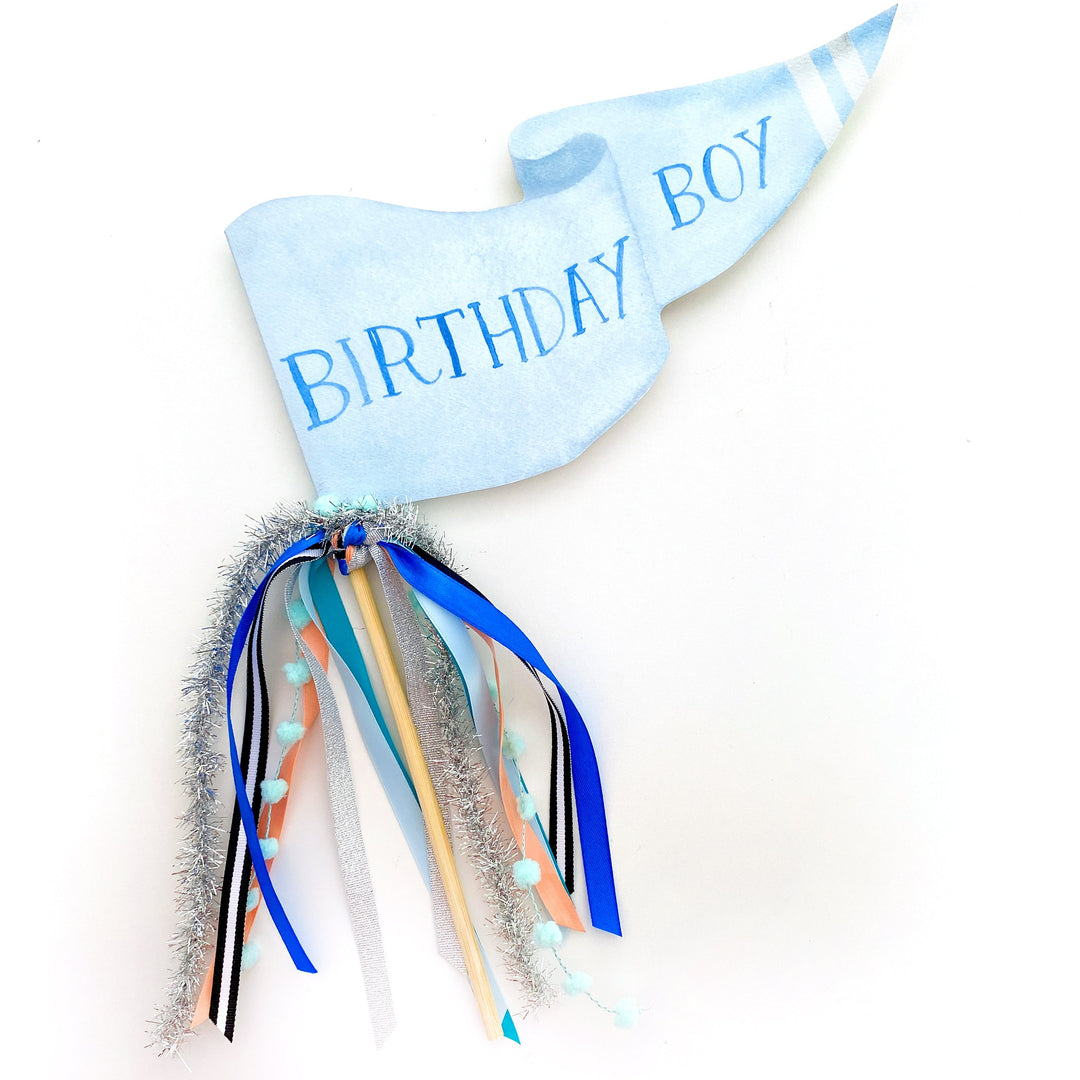 Birthday Boy Party Pennant Cami Monet Party Pennants Birthday Boy Party Pennant Bonjour Fete - Party Supplies