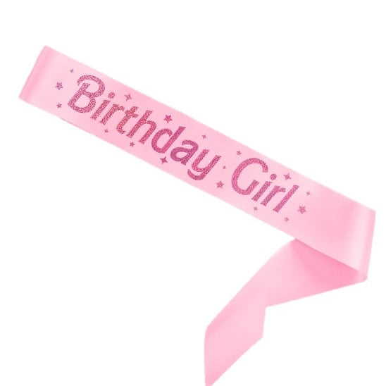 Pink Birthday Girl Sash Bonjour Fete Party Supplies Party Hats and Sashes