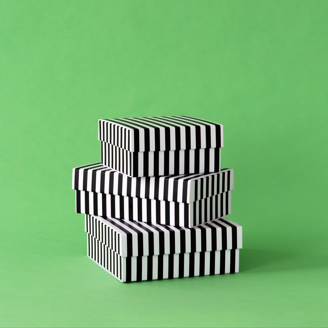 Black Striped Riser for Desserts- Bonjour Fete Party Supplies