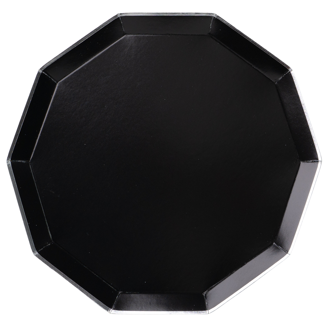 BLACK NOIR PREMIUM DINNER PLATES Bonjour Fete Bonjour Fete - Party Supplies