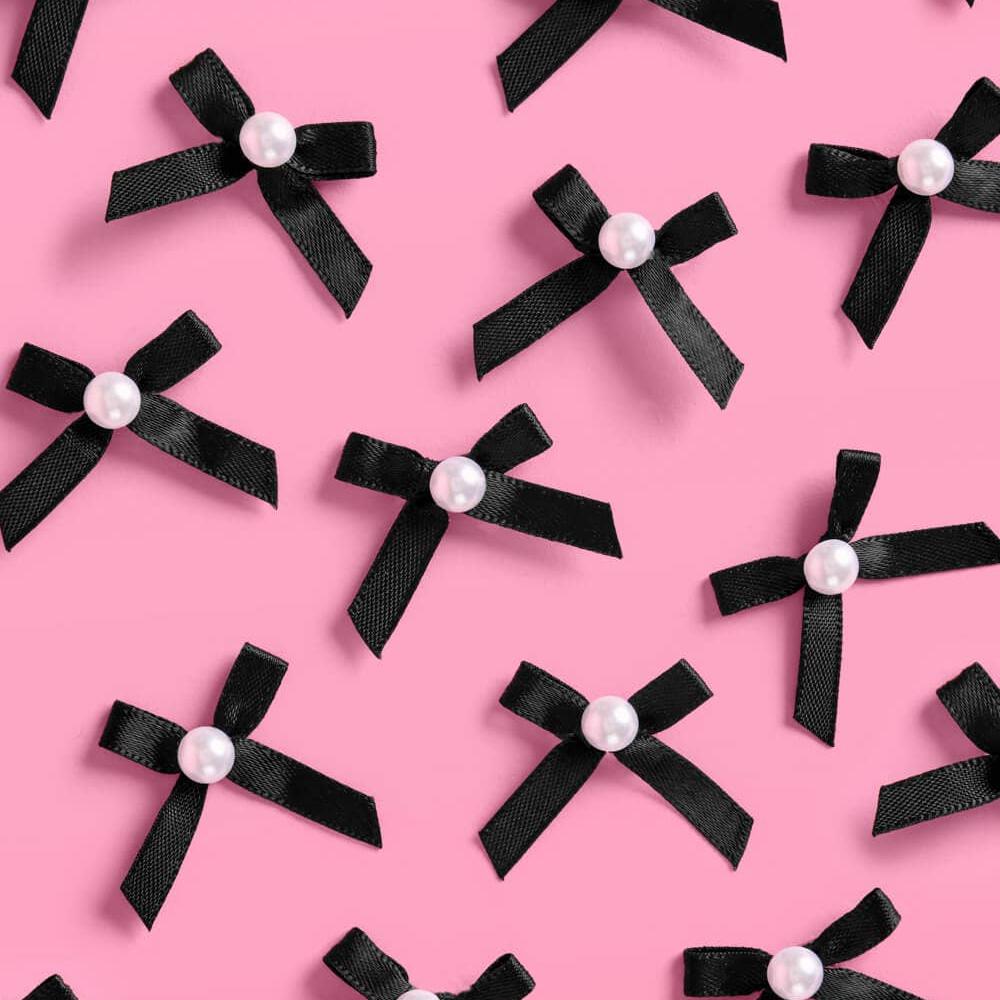 BLACK & PEARL BOW CAKE TOPPERS xo, Fetti Cake Topper Bonjour Fete - Party Supplies