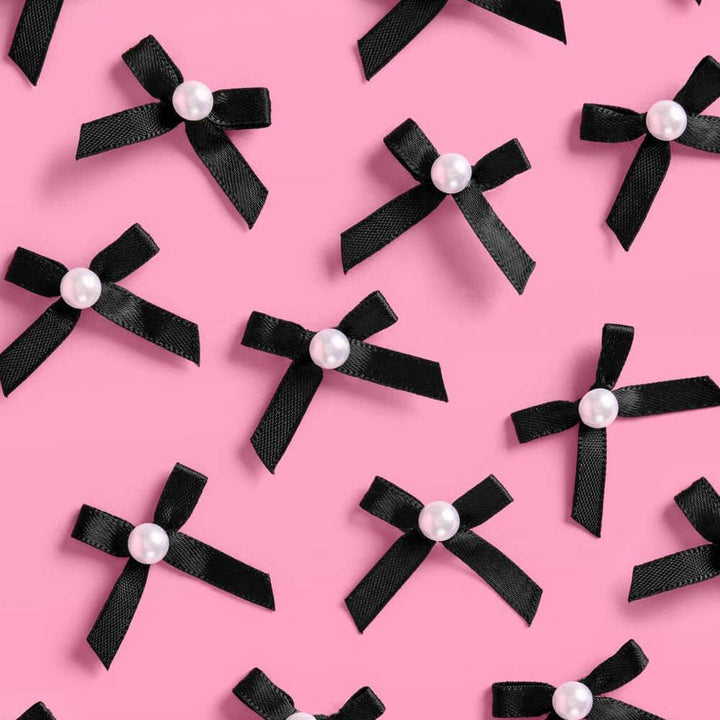 BLACK & PEARL BOW CAKE TOPPERS xo, Fetti Cake Topper Bonjour Fete - Party Supplies