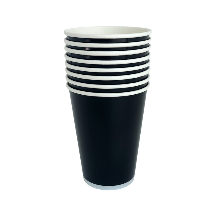 BLACK NOIR SIGNATURE CUPS Bonjour Fete Cups Bonjour Fete - Party Supplies