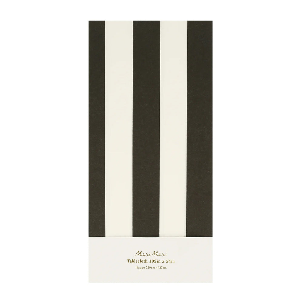 BLACK STRIPED TABLECLOTH Meri Meri Table Covers & Placemats Bonjour Fete - Party Supplies