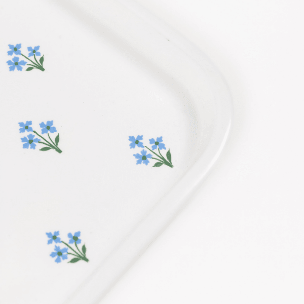 Blue Floral Hand-painted Enamelware Tray
