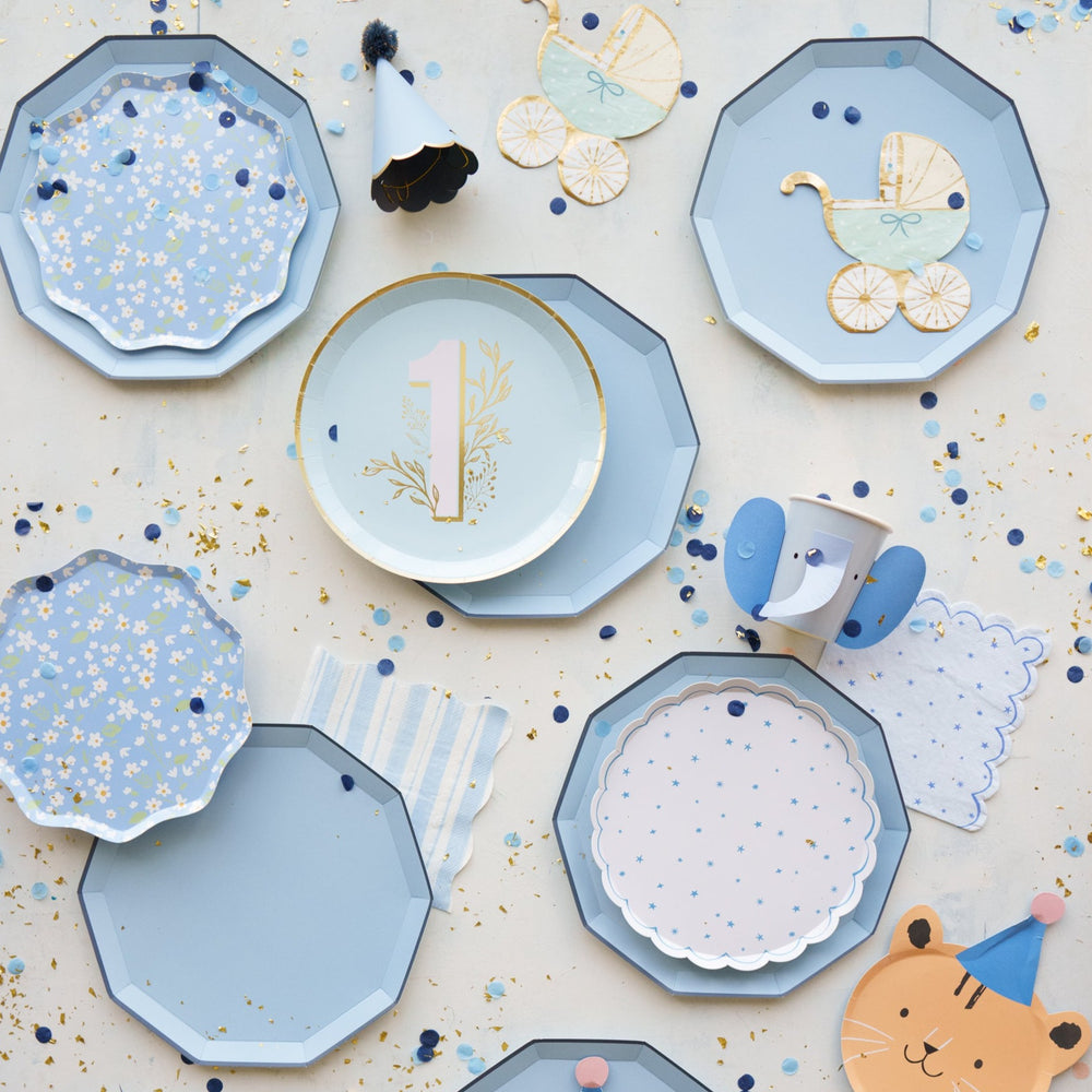 Blue Premium Party Plates Bonjour Fête Party Supplies