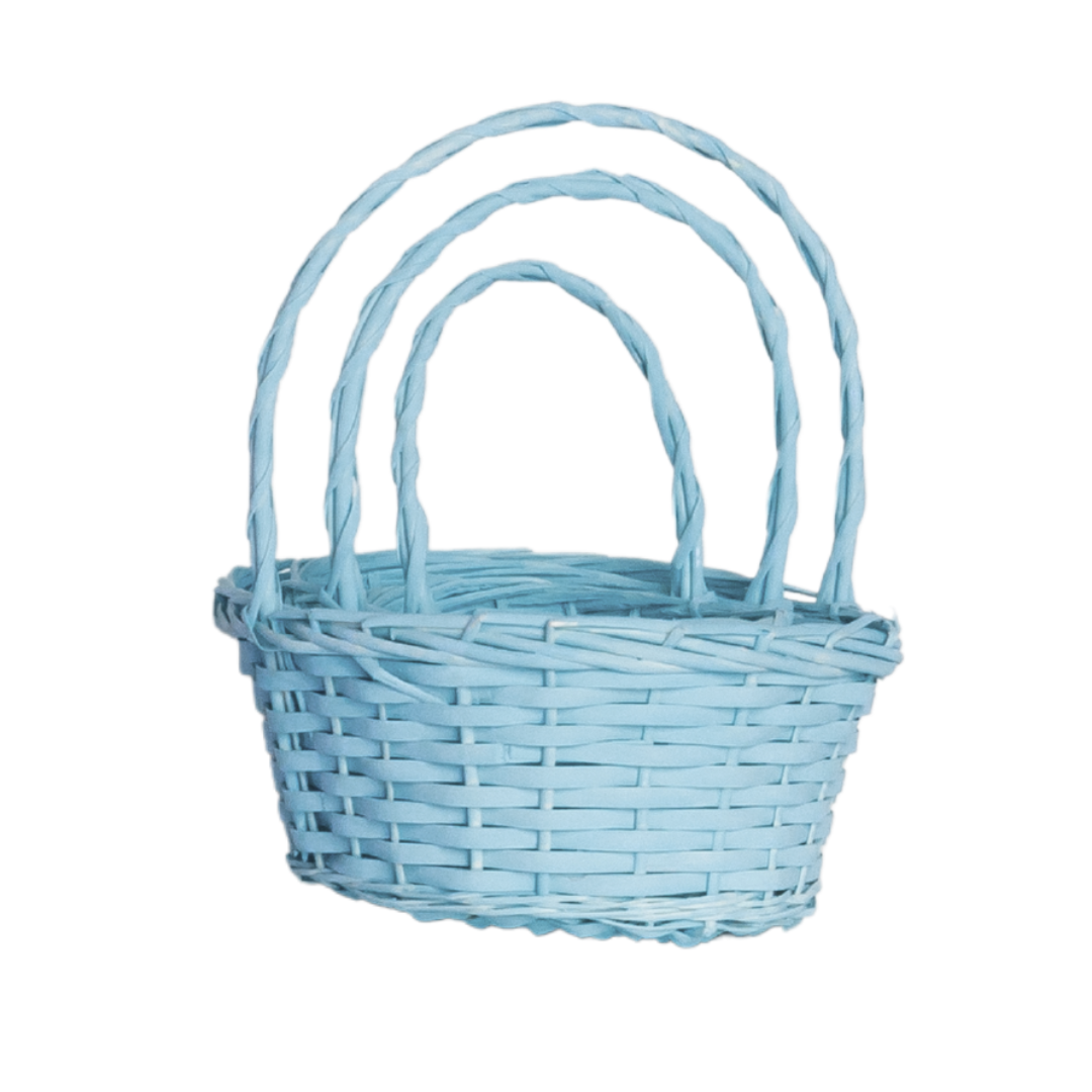 BLUE WICKER EASTER BASKET One Hundred 80 Degrees Easter Baskets BLUE WICKER EASTER BASKET Bonjour Fete - Party Supplies
