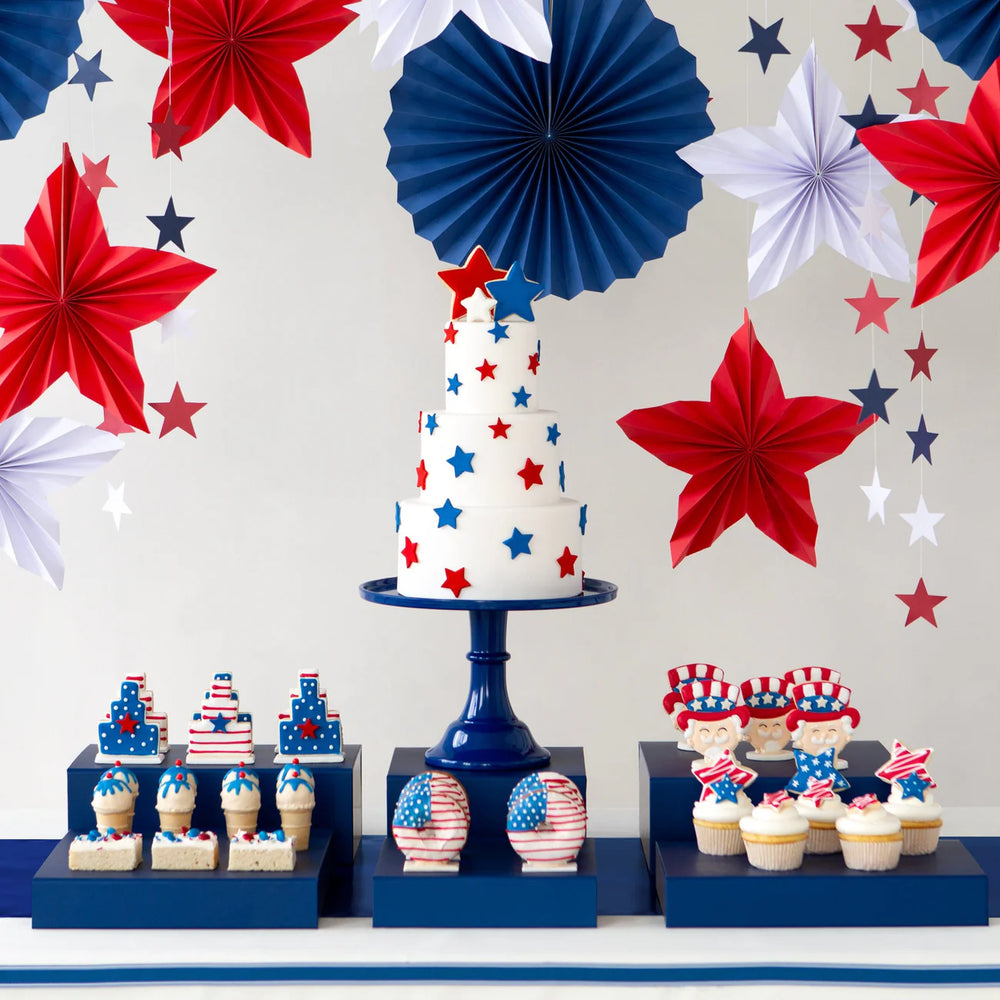 LARGE MIDNIGHT BLUE PEDESTAL CAKE STAND Bonjour Fete Cake Stand LARGE MIDNIGHT BLUE PEDESTAL CAKE STAND Bonjour Fete - Party Supplies