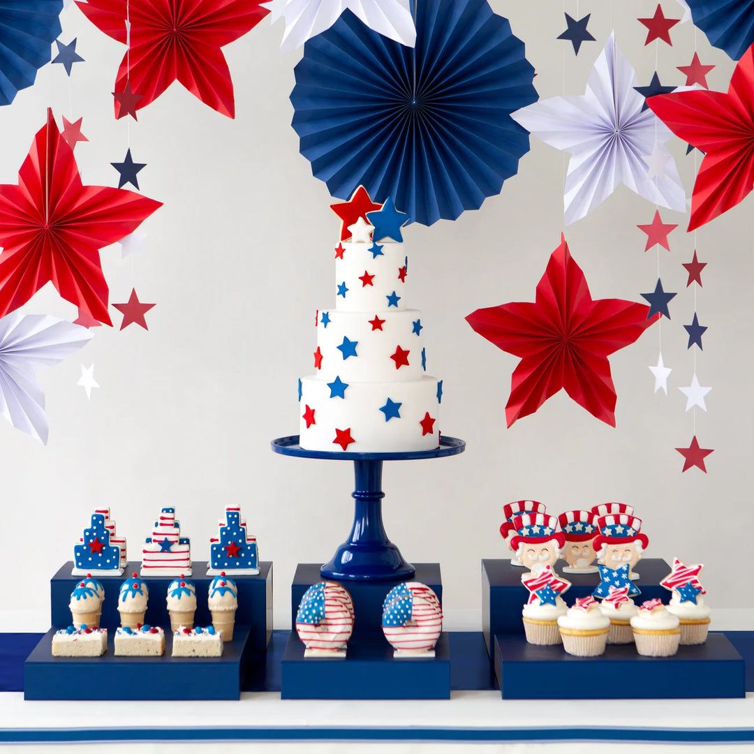 LARGE MIDNIGHT BLUE PEDESTAL CAKE STAND Bonjour Fete Cake Stand LARGE MIDNIGHT BLUE PEDESTAL CAKE STAND Bonjour Fete - Party Supplies