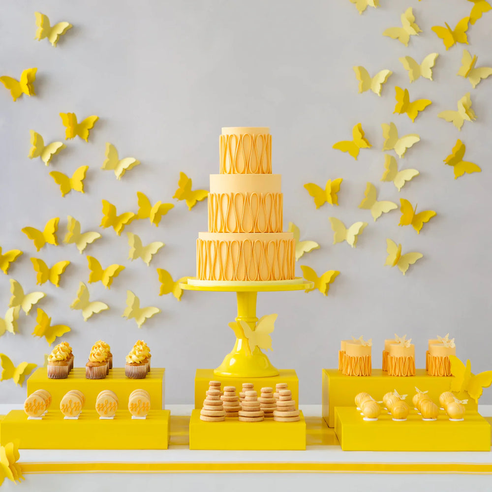 LARGE YELLOW MELAMINE CAKE STAND Bonjour Fete Cake Stand LARGE YELLOW MELAMINE CAKE STAND Bonjour Fete - Party Supplies