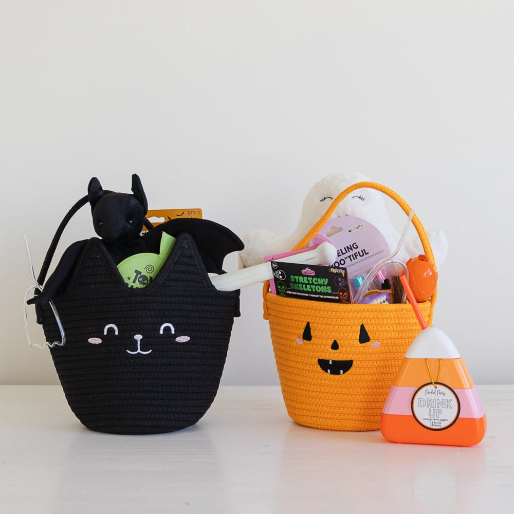 HALLOWEEN CAT ROPE BASKET Emerson and Friends Bonjour Fete - Party Supplies