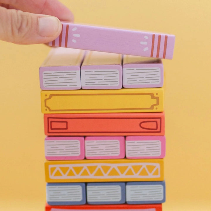 TUMBLING BOOK STACKING GAME Pippi Post Toys TUMBLING BOOK STACKING GAME Bonjour Fete - Party Supplies