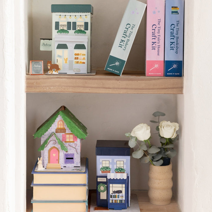 Tiny Bookshop Craft Kit Make It Cute, LLC Craft Kit Tiny Bookshop Craft Kit Bonjour Fete - Party Supplies