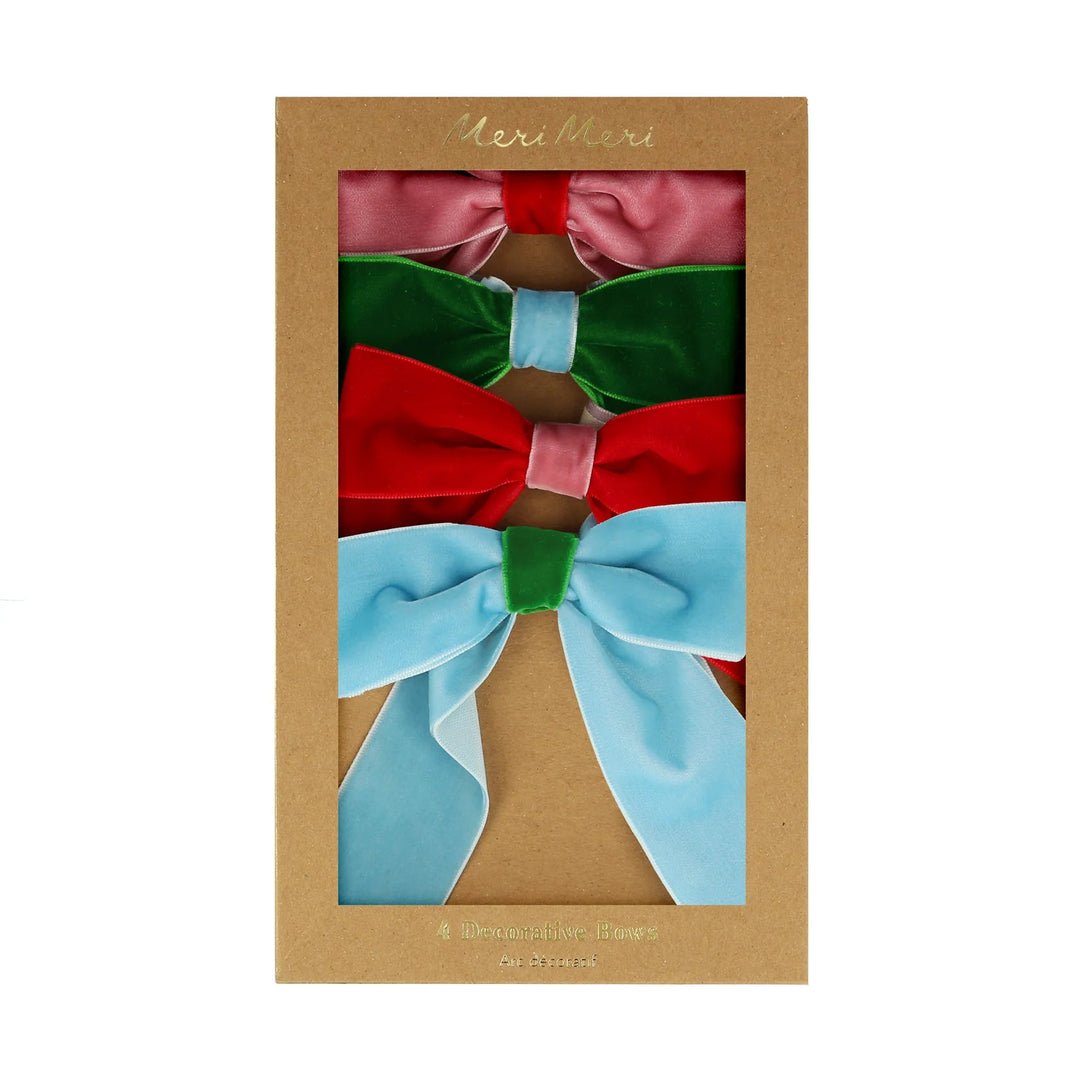 DECORATIVE VELVET BOWS Meri Meri Bonjour Fete - Party Supplies