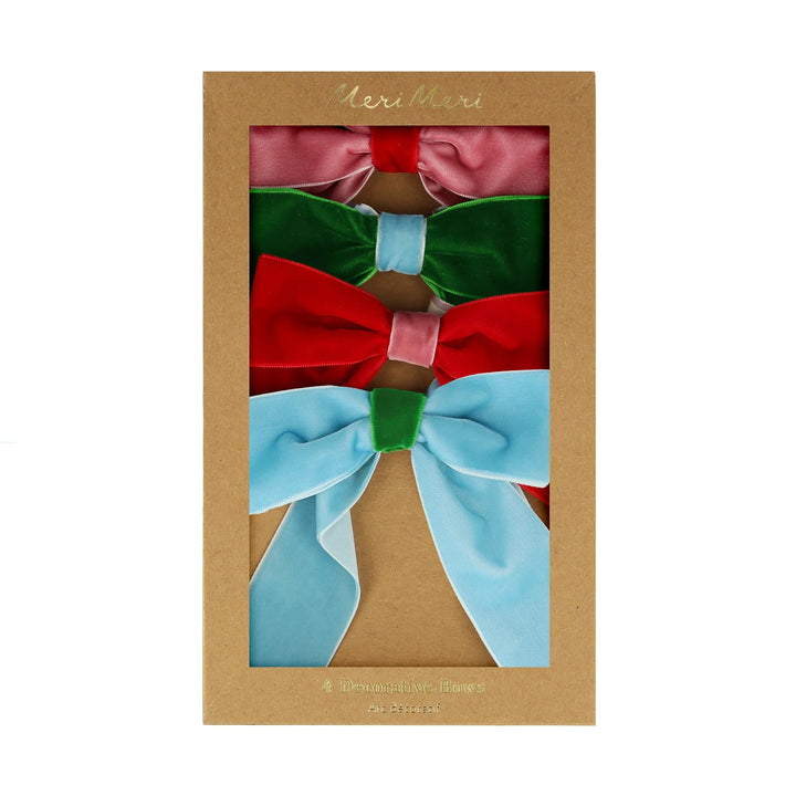 DECORATIVE VELVET BOWS Meri Meri Bonjour Fete - Party Supplies