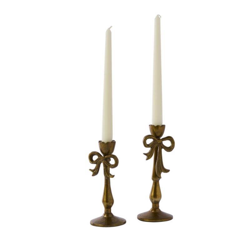 Gold Bow Candlestick Holder