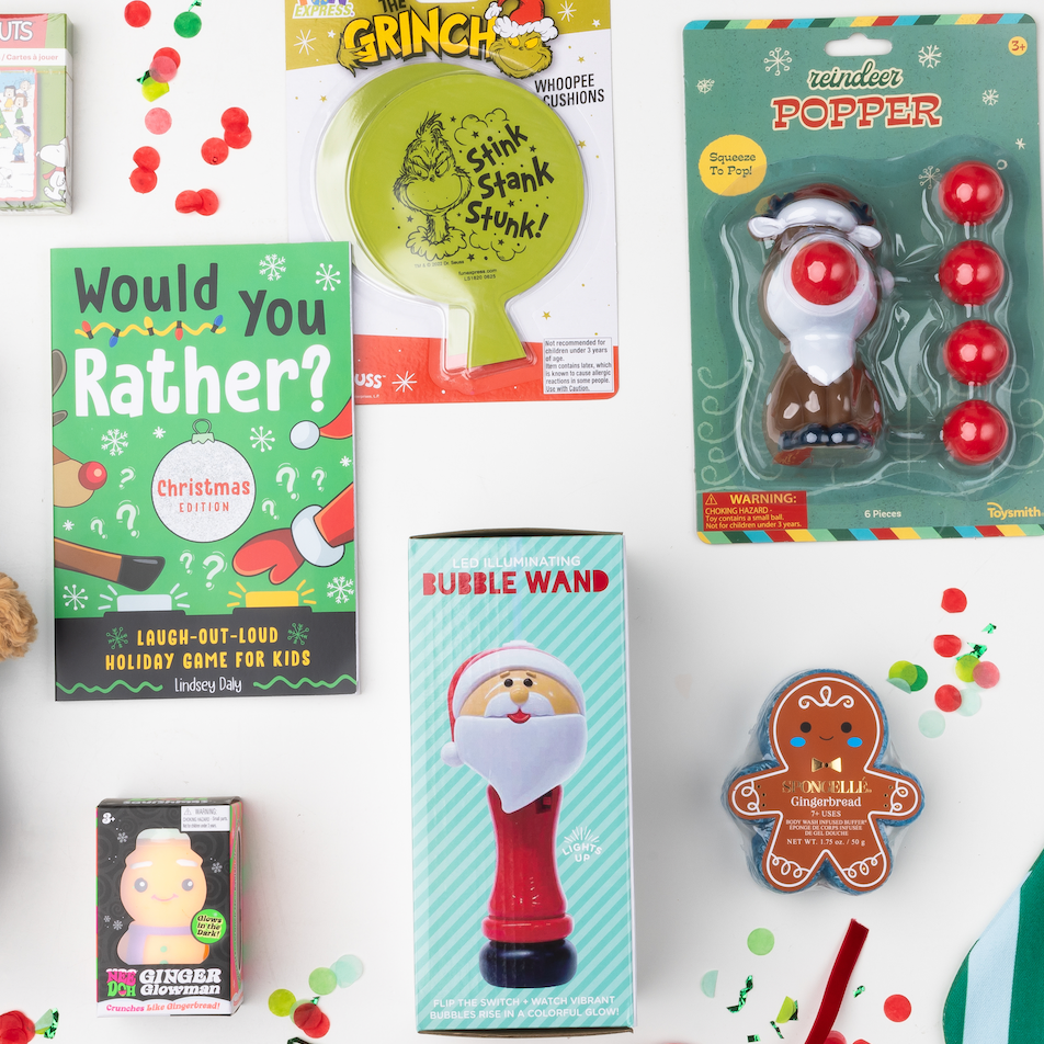 Santa light up bubble wand for a holiday gift or stocking stuffer