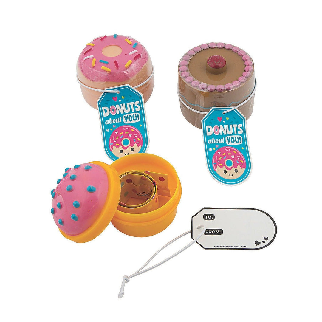 BRACELET-FILLED DONUT WITH VALENTINE CARD Fun Express Bonjour Fete - Party Supplies