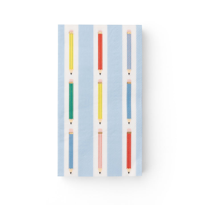 PENCIL STRIPE GUEST TOWELS Bonjour Fete Napkins PENCIL STRIPE GUEST TOWELS Bonjour Fete - Party Supplies