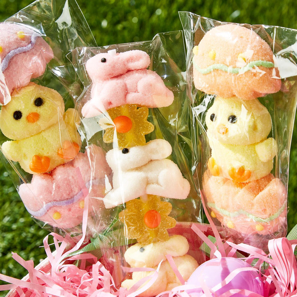 BUNNY MARSHMALLOW STACKER LOLLIPOP Two's Company Easter Gifts & Basket Fillers Bonjour Fete - Party Supplies