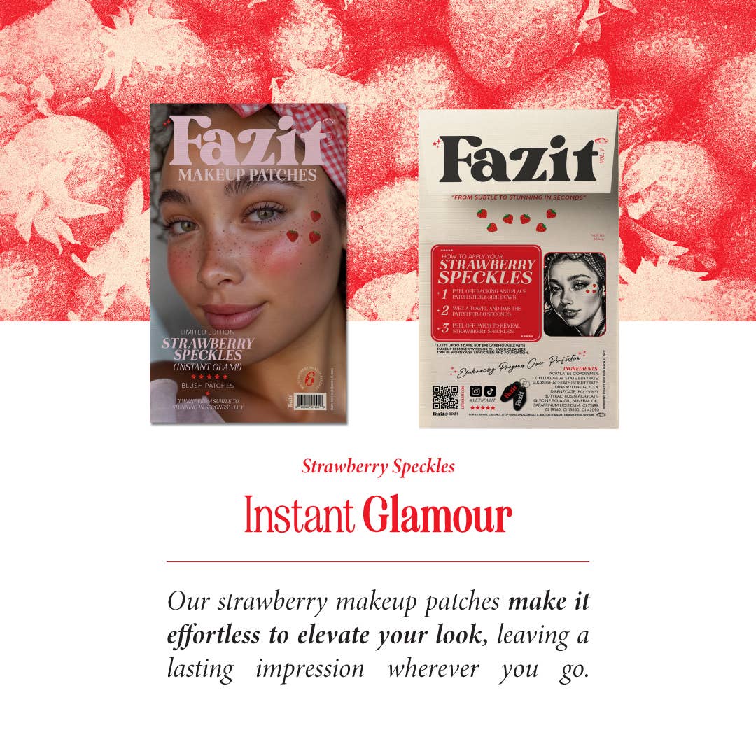 Strawberry Speckles Makeup Patches Fazit Strawberry Speckles Makeup Patches Bonjour Fete - Party Supplies