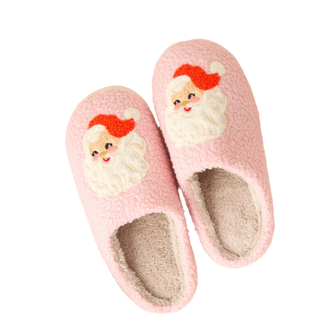 FUZZY SANTA SLIPPERS The Darling Effect Stocking Stuffers & Holiday Party Favors Bonjour Fete - Party Supplies