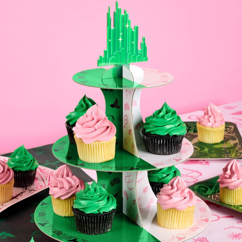 Emerald City Cupcake Tower - 3 tiered display, witch dessert xo, Fetti Emerald City Cupcake Tower - 3 tiered display, witch dessert Bonjour Fete - Party Supplies