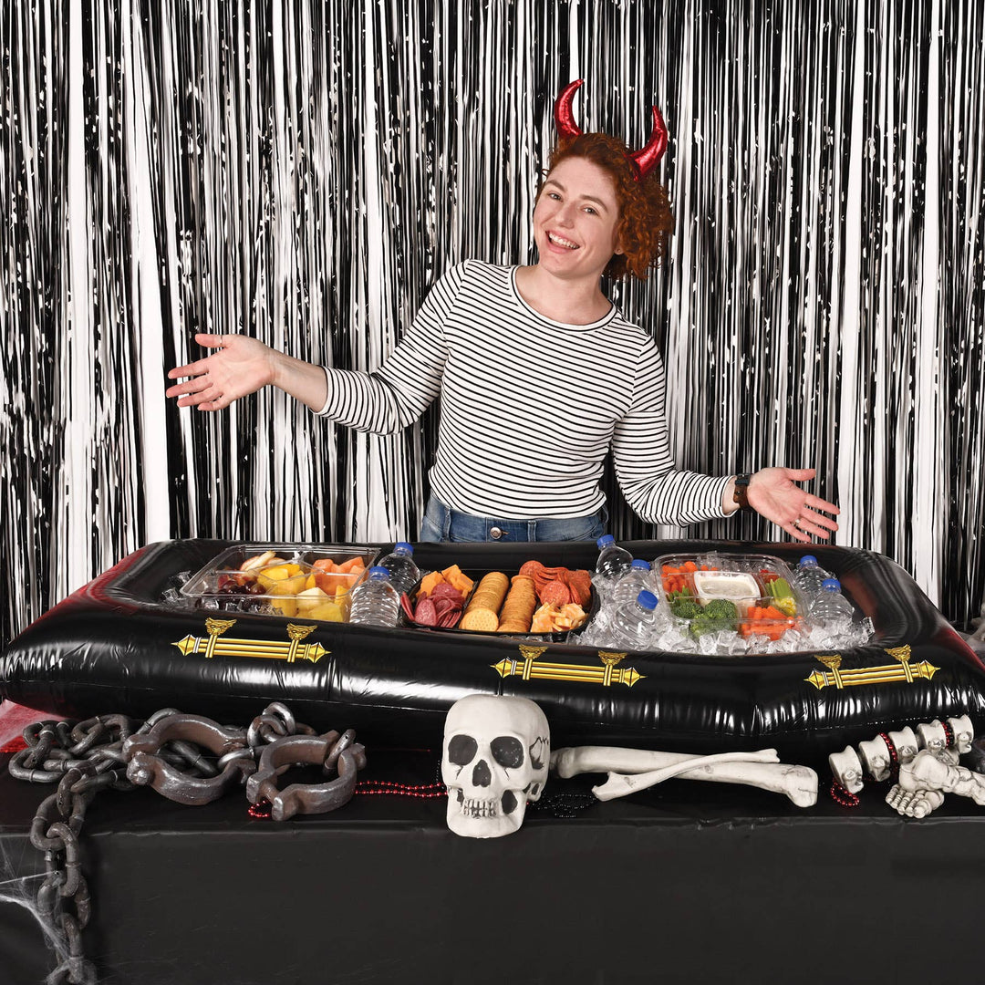 INFLATABLE COFFIN BUFFET COOLER Beistle Halloween Party Supplies INFLATABLE COFFIN BUFFET COOLER Bonjour Fete - Party Supplies