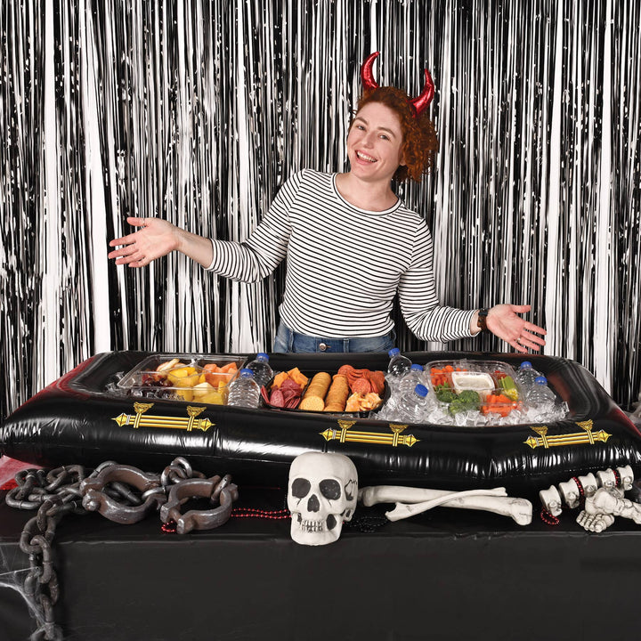 INFLATABLE COFFIN BUFFET COOLER Beistle Halloween Party Supplies INFLATABLE COFFIN BUFFET COOLER Bonjour Fete - Party Supplies