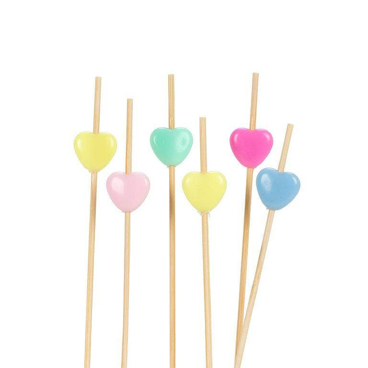 100 Piece Pastel Heart Pick-4.5"L Abbott 100 Piece Pastel Heart Pick-4.5"L Bonjour Fete - Party Supplies