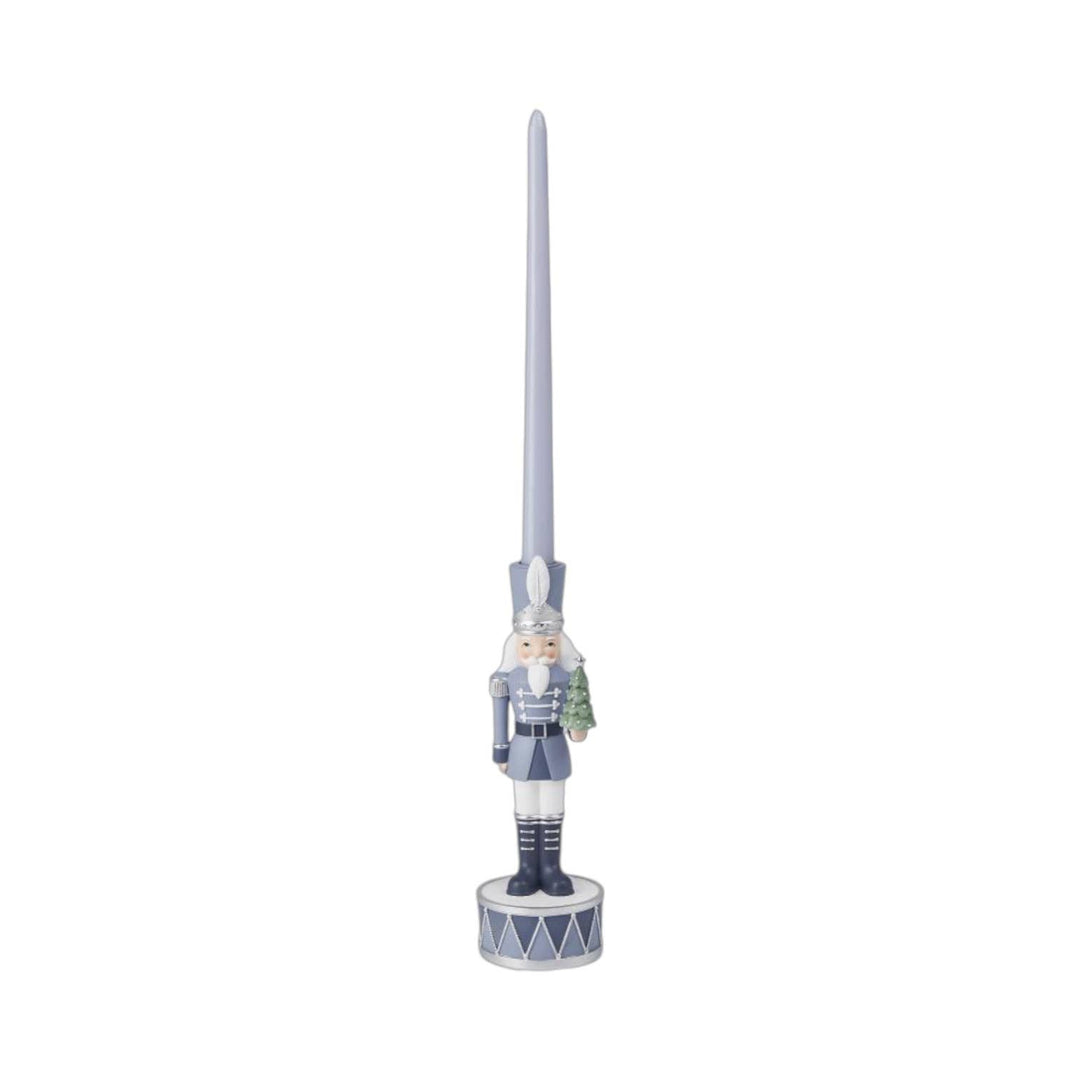 Blue Nutcracker Candle Stick Holder