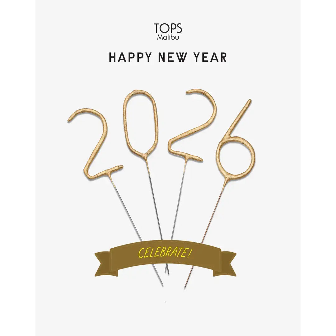Mini 4" Gold "2026" Number Sparkler Wands Card - New Year's TOPS Malibu Mini 4" Gold "2026" Number Sparkler Wands Card - New Year's Bonjour Fete - Party Supplies